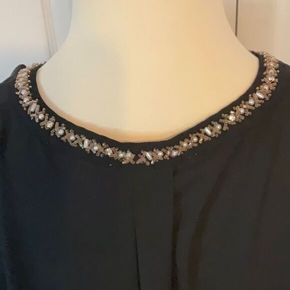 Violet & Claire Black Semi Sheer Top Long Sleeve Large - Picture 7 of 7